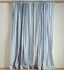 Secret Linen Store Glassette Teddy Stripe 100% Cotton Loop Top Curtain