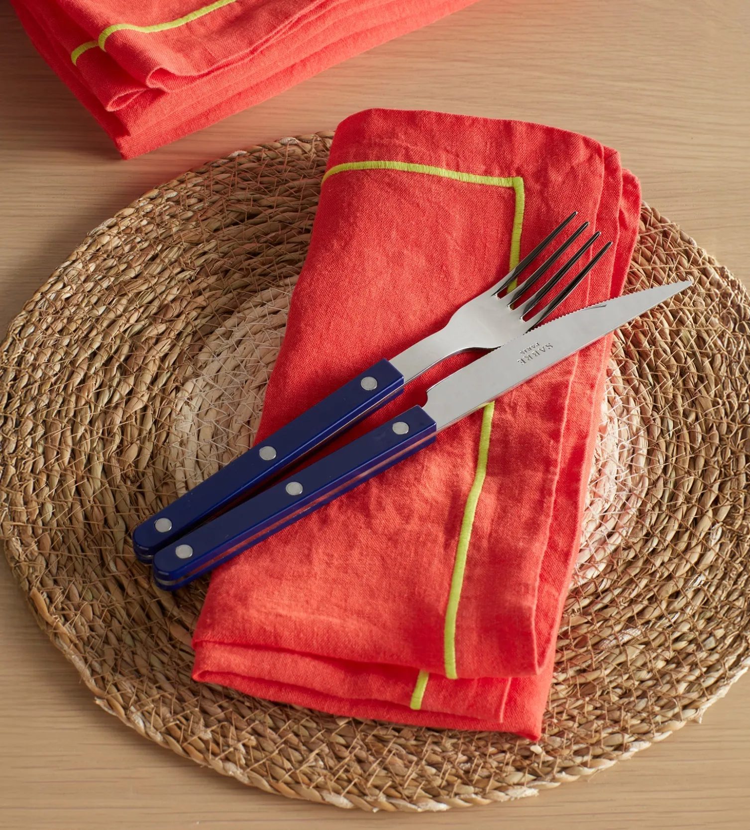 Secret Linen Store Glassette Tomato 100% Linen Napkins