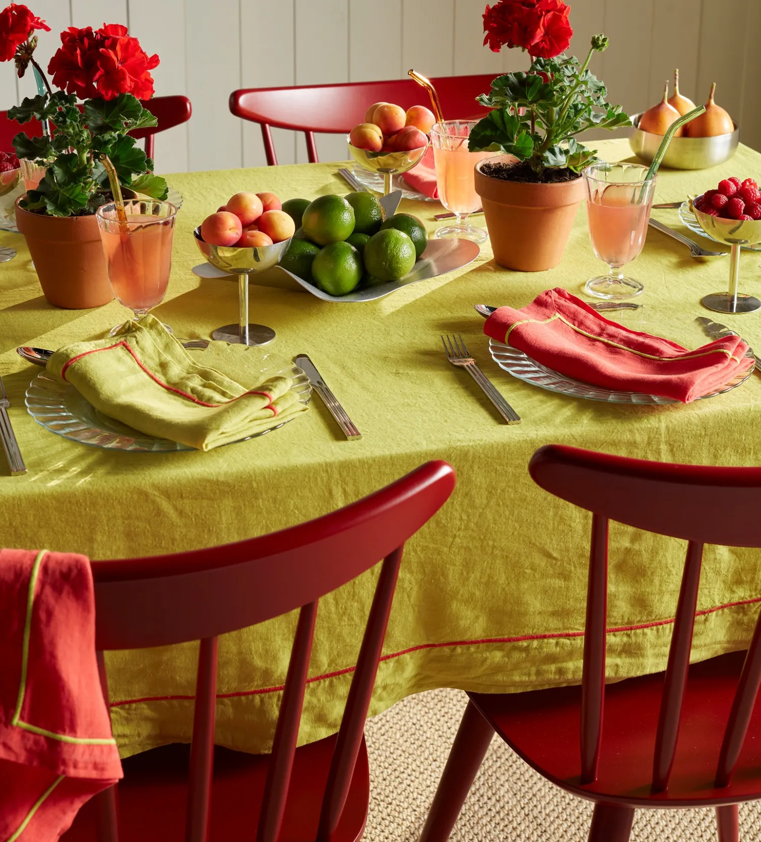 Secret Linen Store Glassette Tomato 100% Linen Napkins
