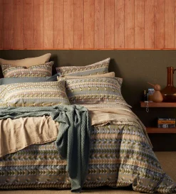 Secret Linen Store Green Jude 100% Cotton Duvet Cover