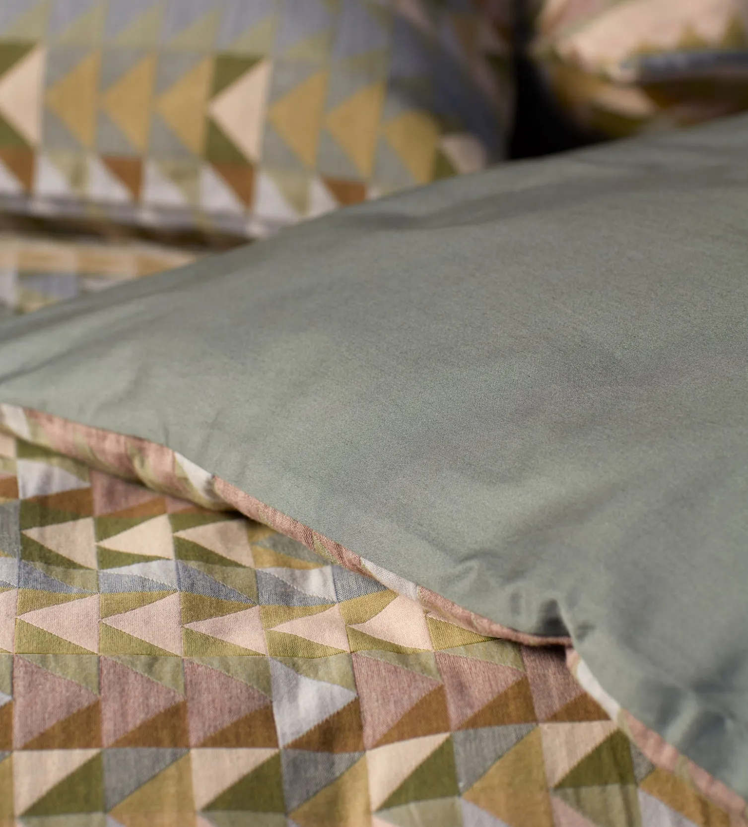 Secret Linen Store Green Jude 100% Cotton Duvet Cover
