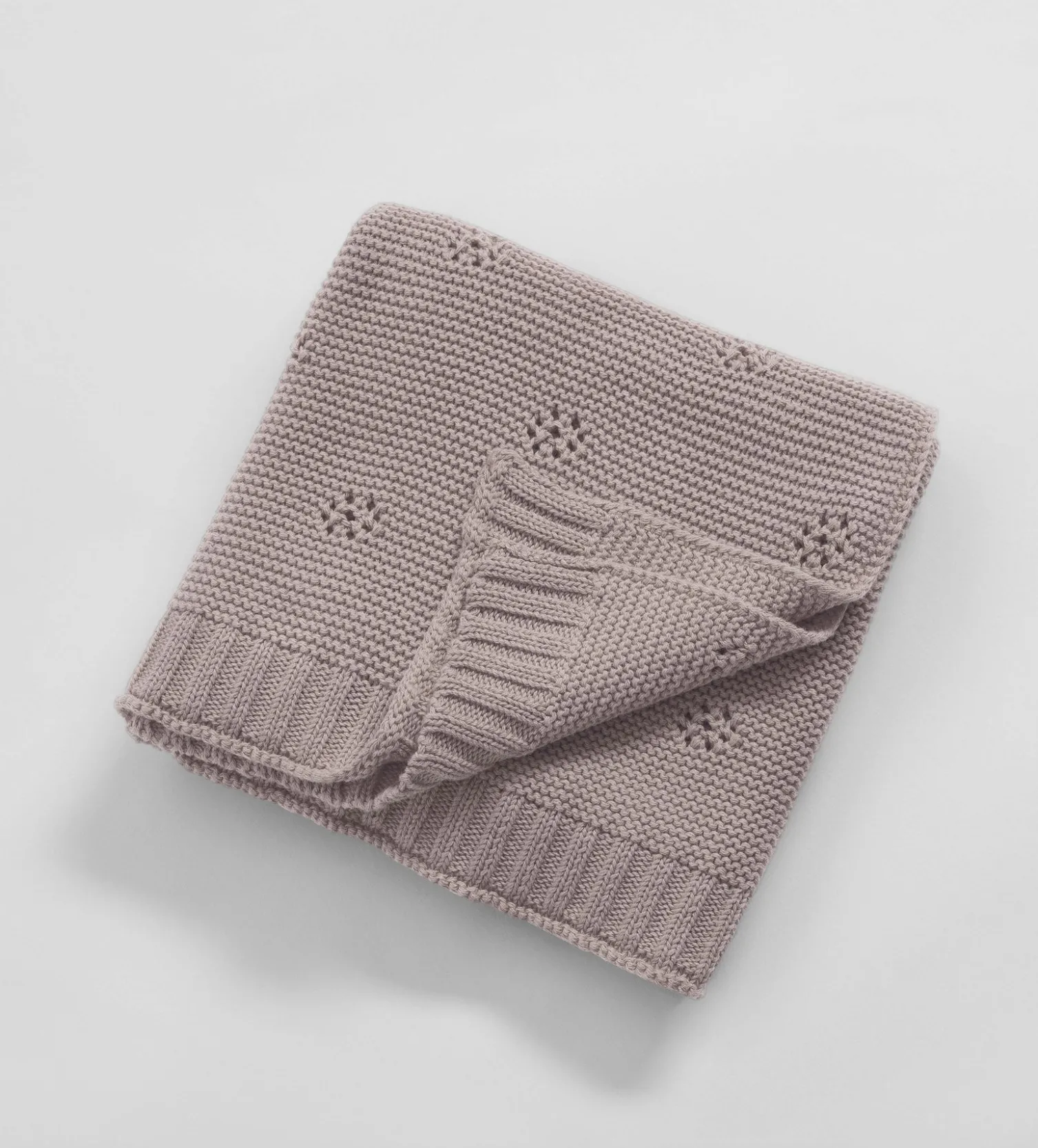 Secret Linen Store Bailey 100% Organic Cotton Knitted Baby Blanket