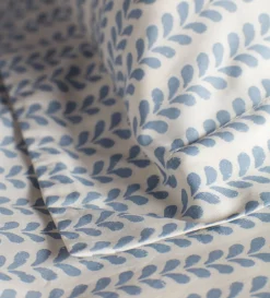Secret Linen Store Blue Bindi 100% Cotton Fitted Sheet