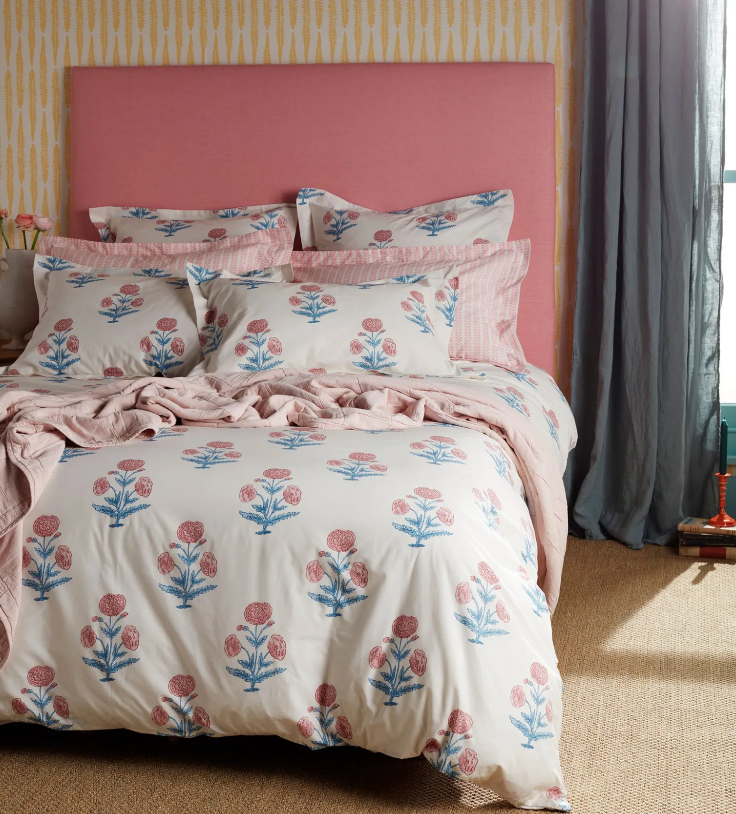 Secret Linen Store Molly Mahon Poppy 100% Cotton Oxford Pillowcase