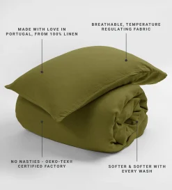 Secret Linen Store Green 100% Linen Housewife Pillowcase