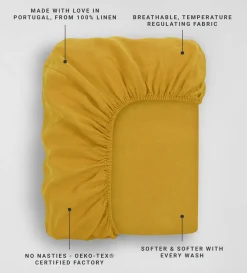 Secret Linen Store 100% Linen Fitted Sheet