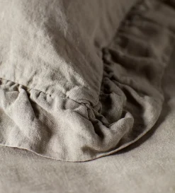Secret Linen Store Natural 100% Linen Frill Pillowcase