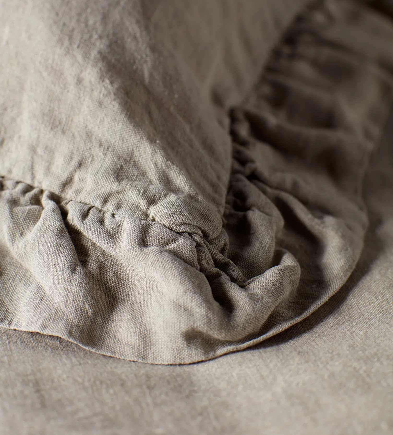 Secret Linen Store Natural 100% Linen Frill Pillowcase