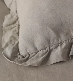 Secret Linen Store Natural 100% Linen Frill Pillowcase