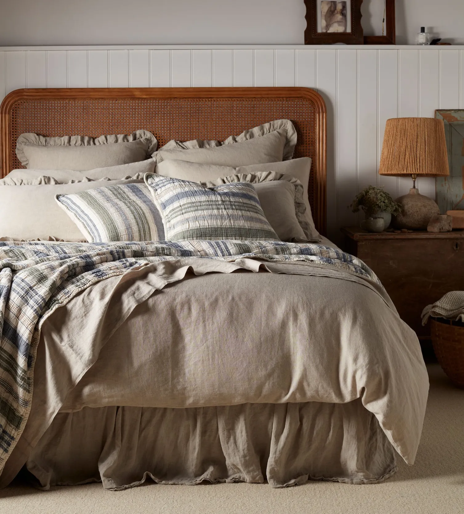 Secret Linen Store Natural 100% Linen Frill Valance