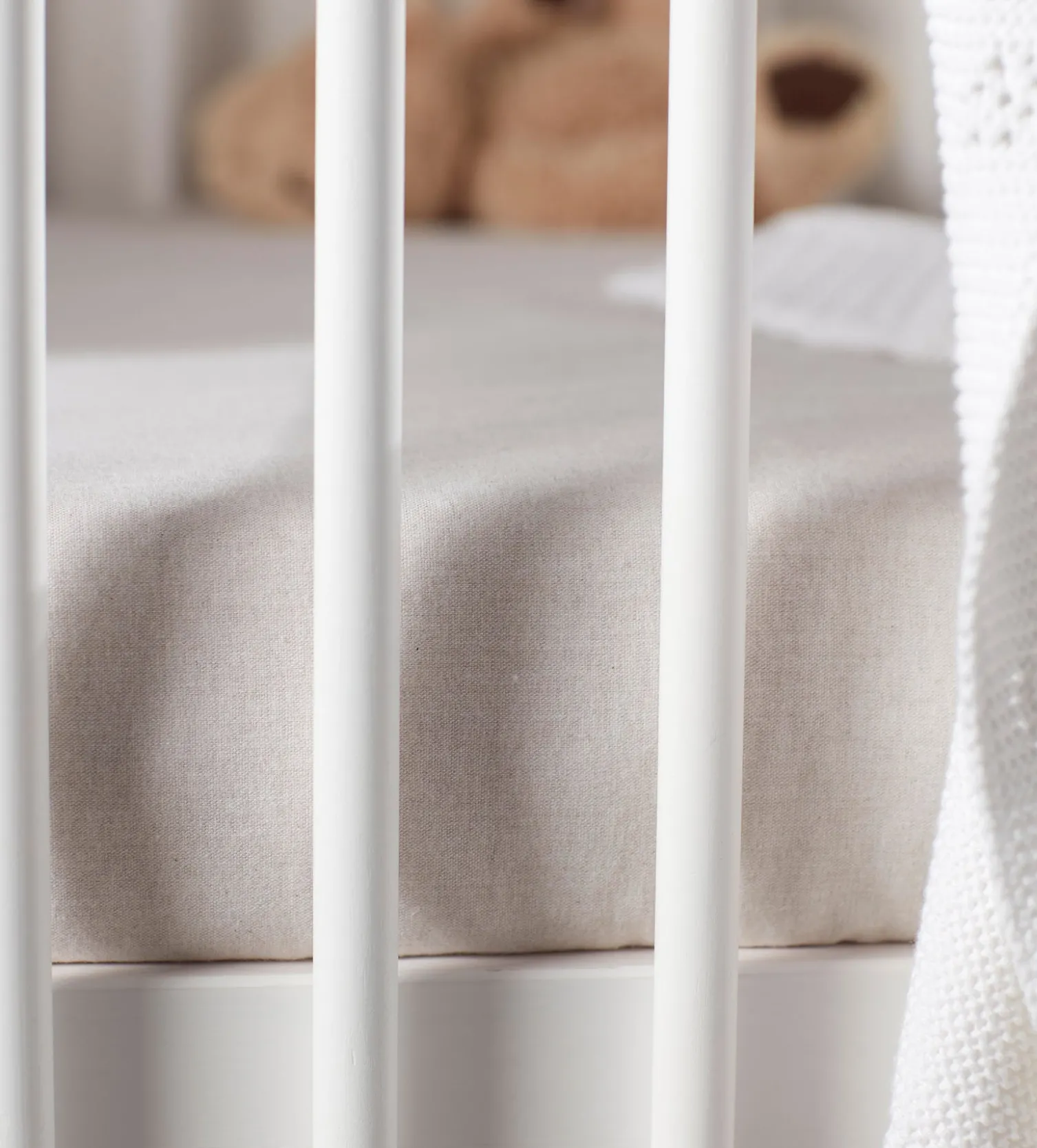 Secret Linen Store Natural Brushed Cotton Fitted Sheet