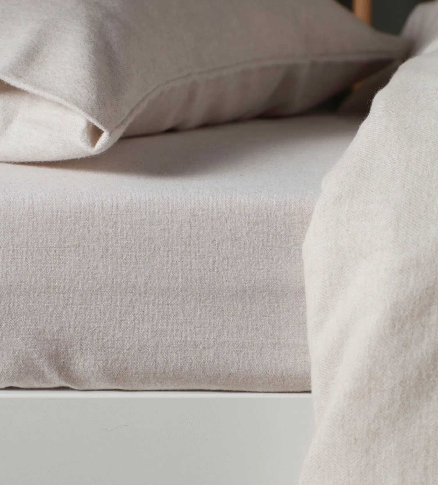 Secret Linen Store Natural Brushed Cotton Fitted Sheet