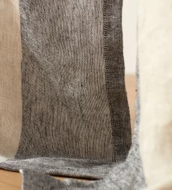 Secret Linen Store Natural Caitlyn 100% Linen Loop Top Curtain (Pair)