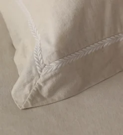 Secret Linen Store Natural Charlotte Cotton Linen Pillowcase