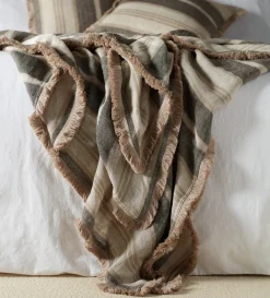 Secret Linen Store Natural Clara Linen Throw