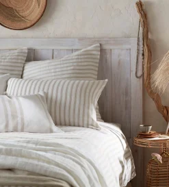 Secret Linen Store Natural French Ticking Stripe Cotton Linen Housewife Pillowcase