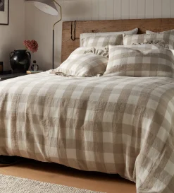Secret Linen Store Gracie Gingham 100% Linen Duvet Cover