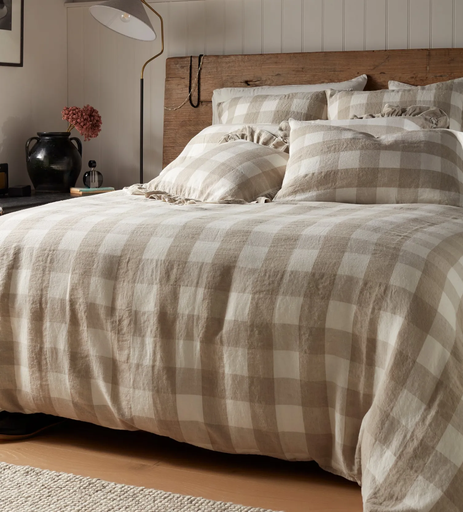 Secret Linen Store Gracie Gingham 100% Linen Duvet Cover