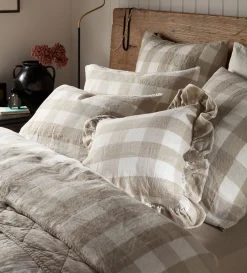 Secret Linen Store Gracie Gingham 100% Linen Duvet Cover