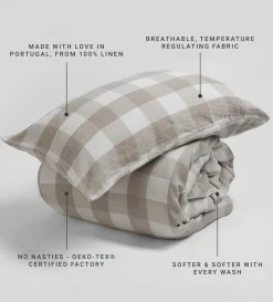 Secret Linen Store Gracie Gingham 100% Linen Duvet Cover