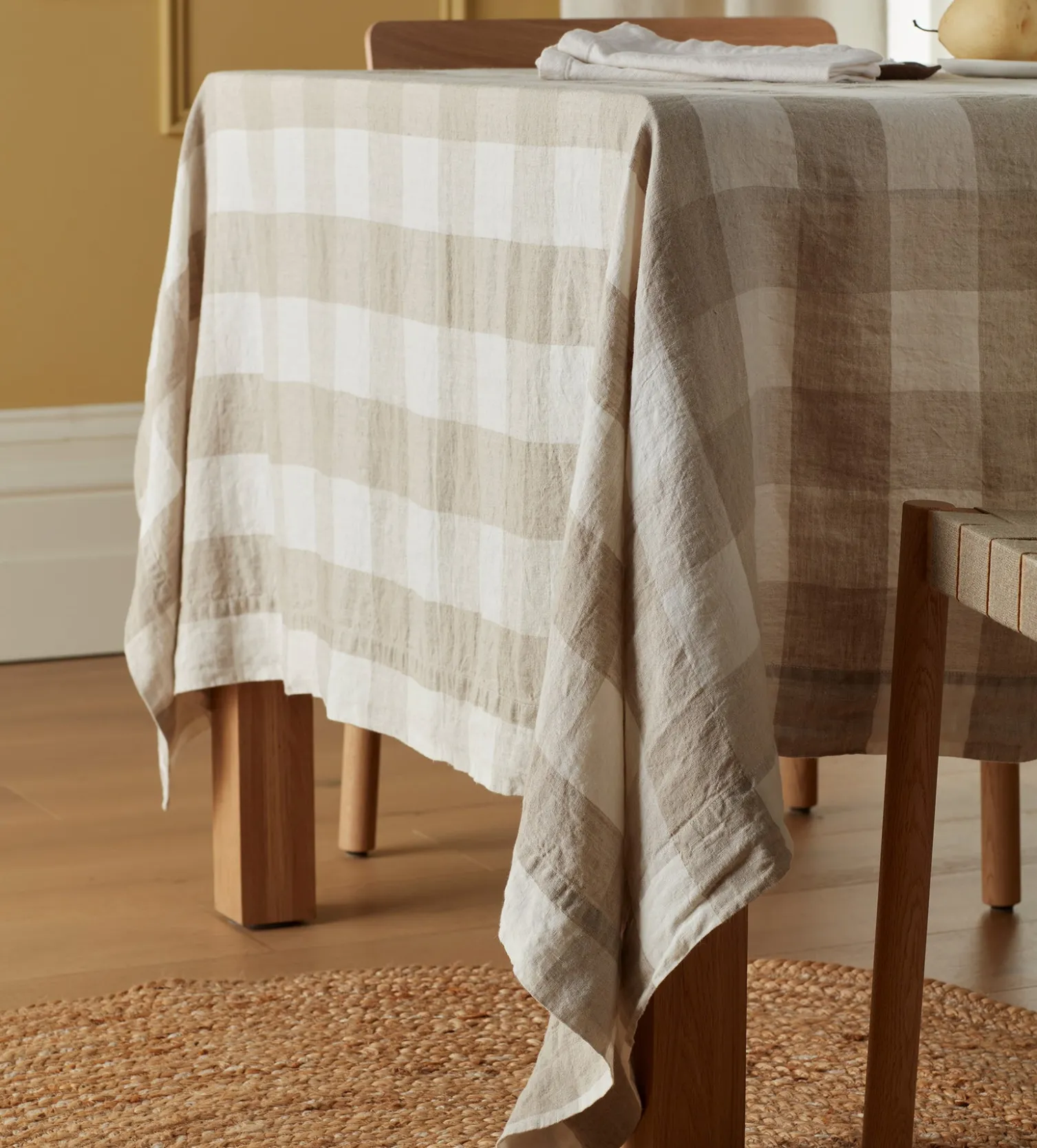 Secret Linen Store Gracie Gingham 100% Linen Tablecloth