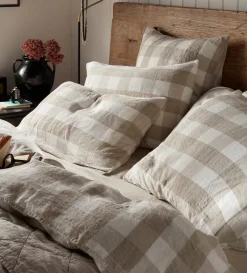 Secret Linen Store Gracie Gingham 100% Linen Pillowcase