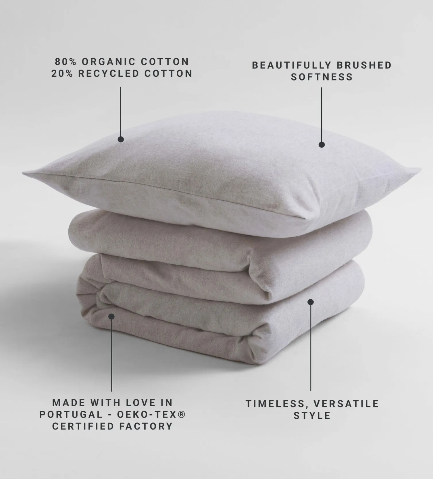 Secret Linen Store Natural Kit 100% Brushed Cotton Cot Bed Duvet Cover Set
