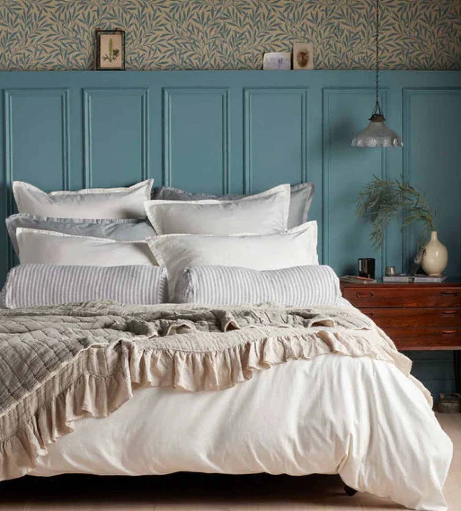 Secret Linen Store Rosa Cotton Linen Throw