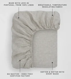 Secret Linen Store 100% Linen Fitted Sheet