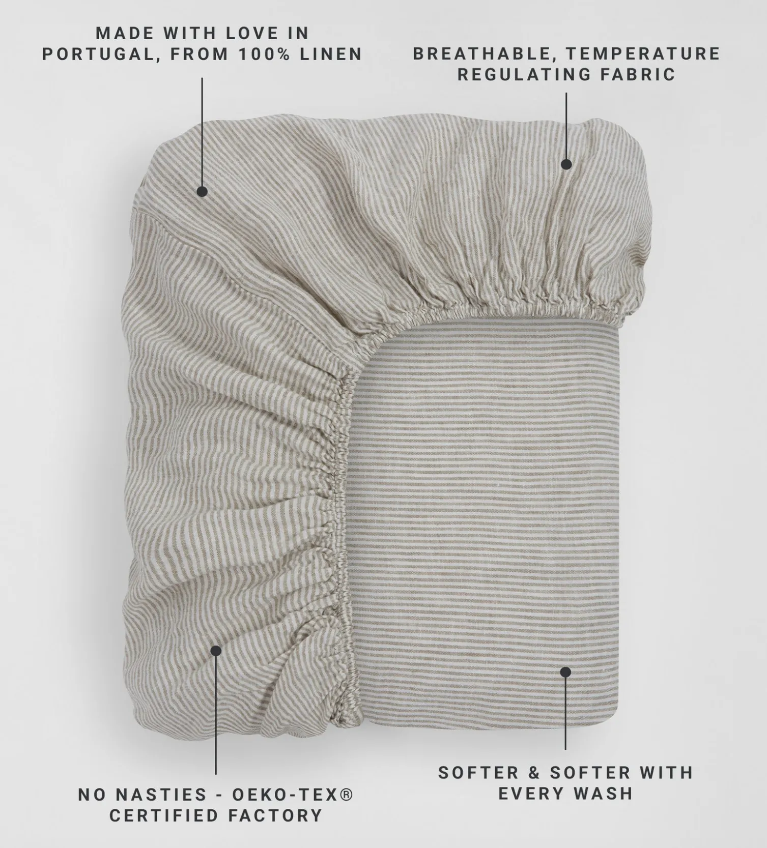Secret Linen Store 100% Linen Fitted Sheet