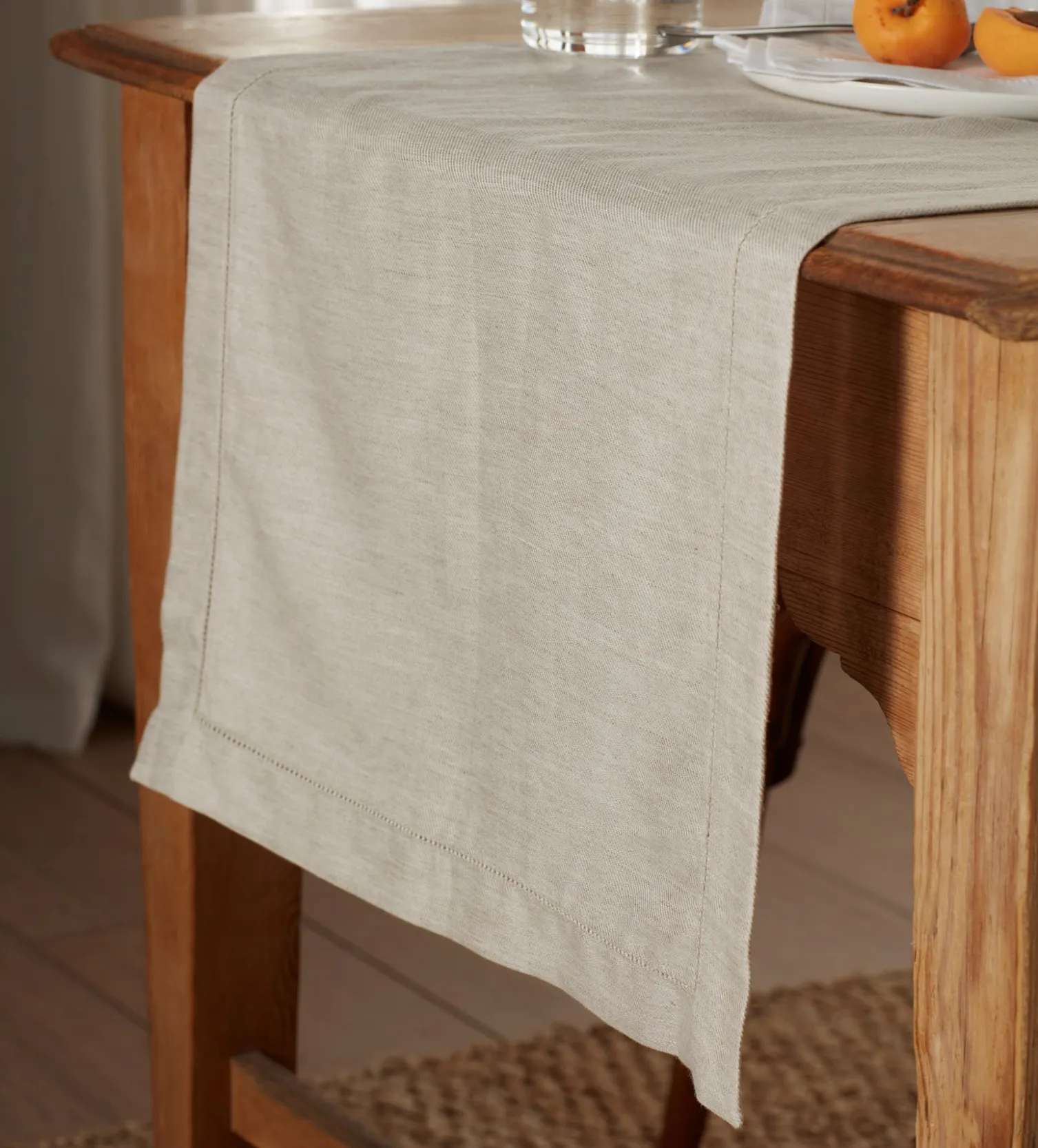 Secret Linen Store Natural Twill Cotton Linen Table Runner