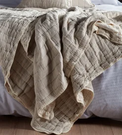 Secret Linen Store 100% Cotton Quilted Throw