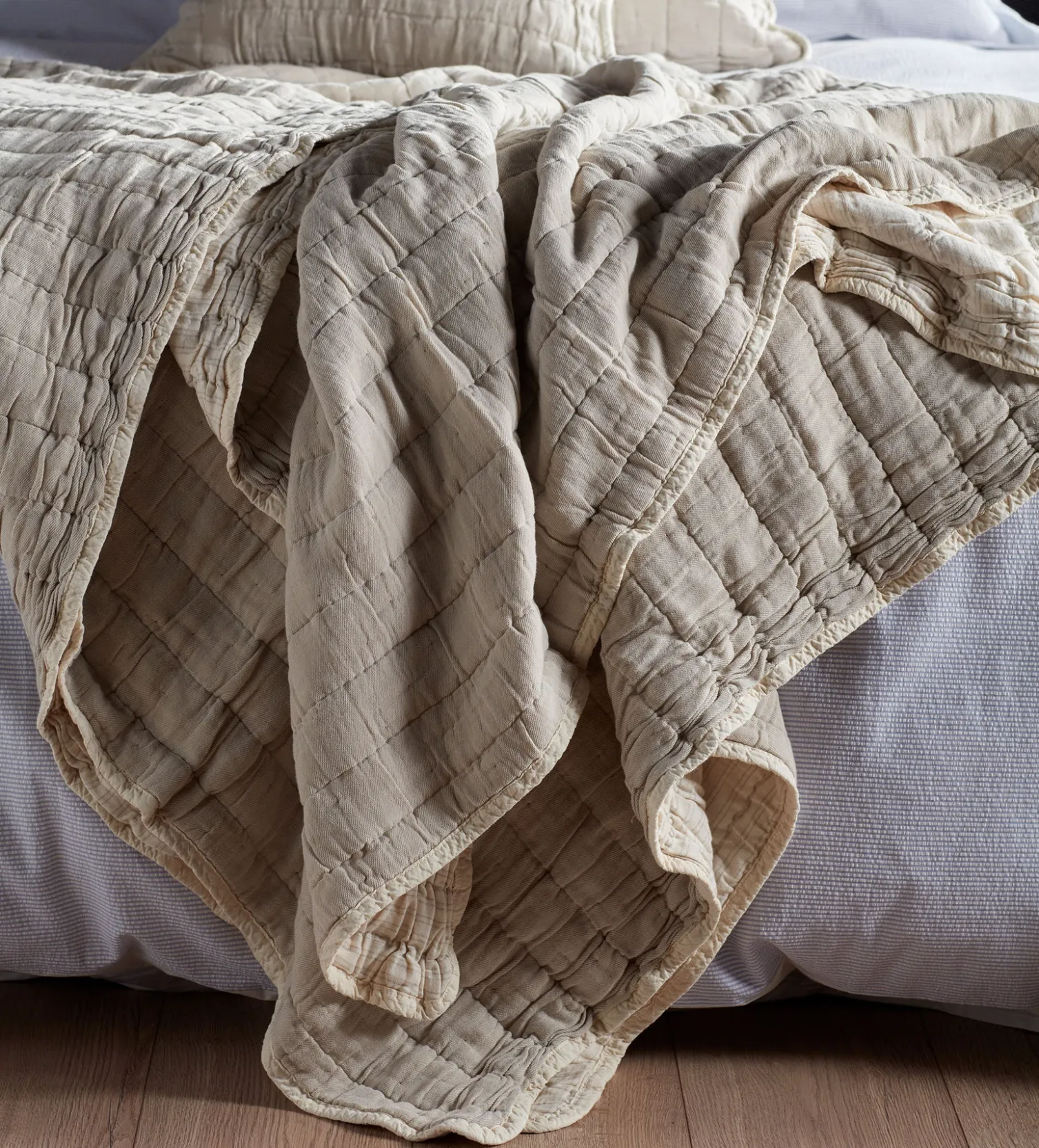 Secret Linen Store 100% Cotton Quilted Throw