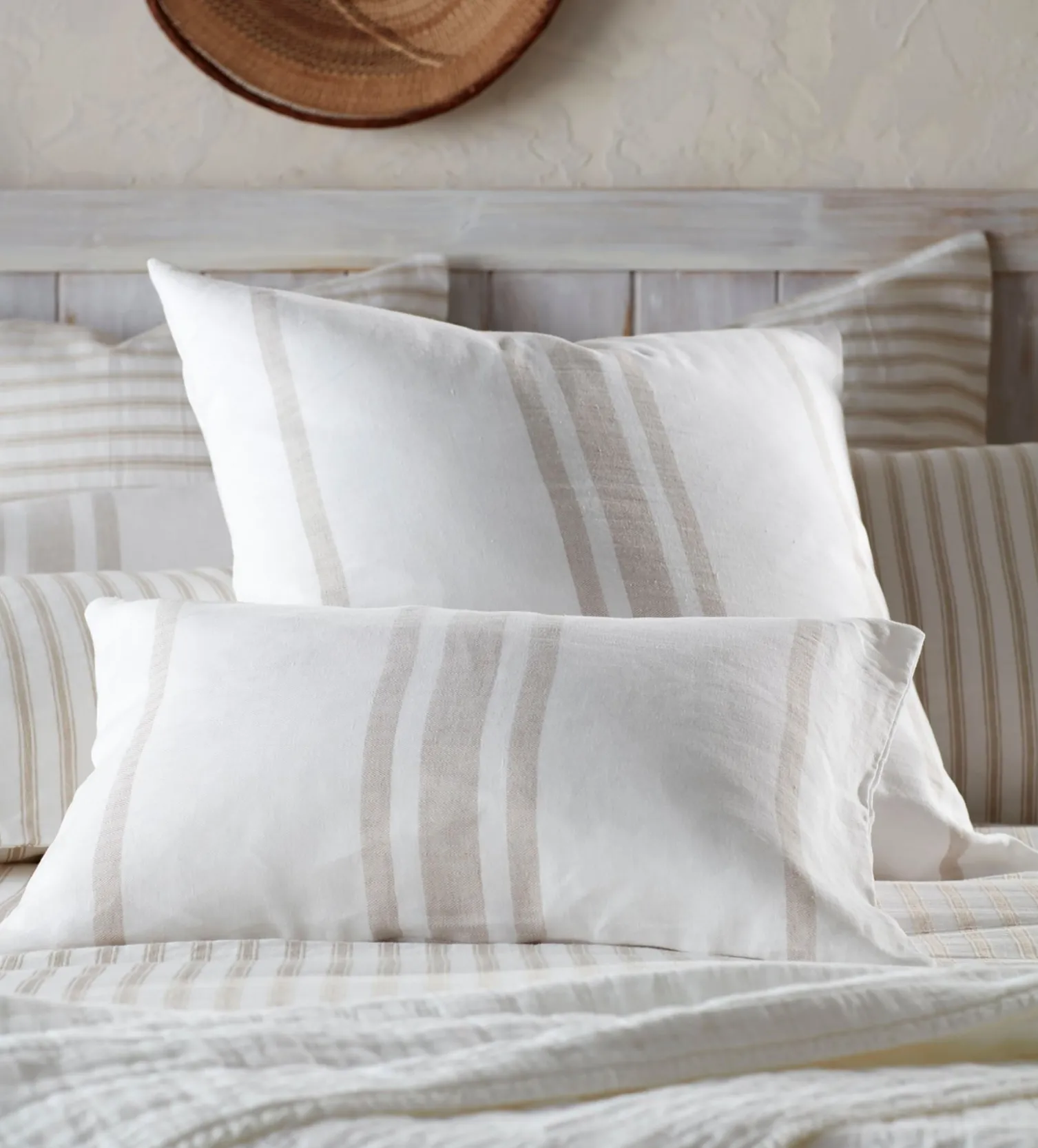 Secret Linen Store Wide Stripe Cotton Linen Cushion Cover