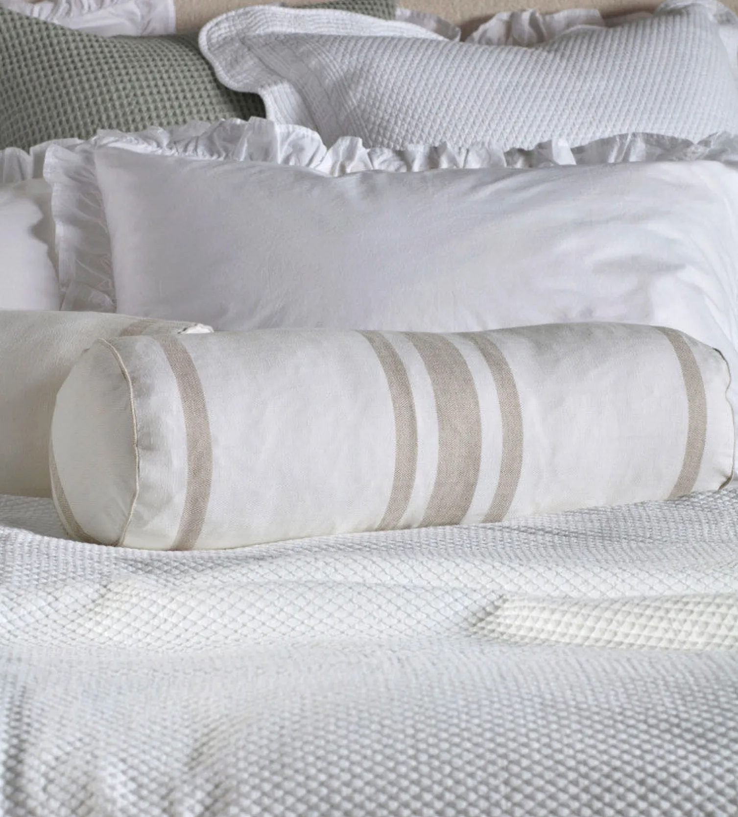 Secret Linen Store Wide Stripe Cotton Linen Cushion Cover