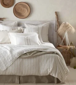 Secret Linen Store Wide Stripe Cotton Linen Cushion Cover