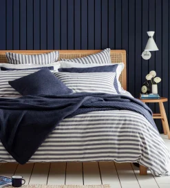 Secret Linen Store Coastal Stripe 100% Cotton Duvet Cover