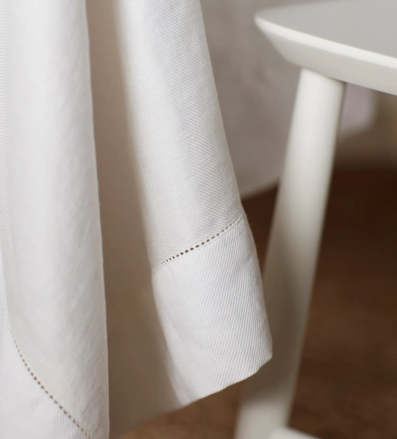 Secret Linen Store Off White Twill Cotton Linen Tablecloth