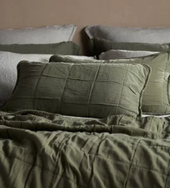 Secret Linen Store Finn 100% Cotton Quilted Cushion Cover