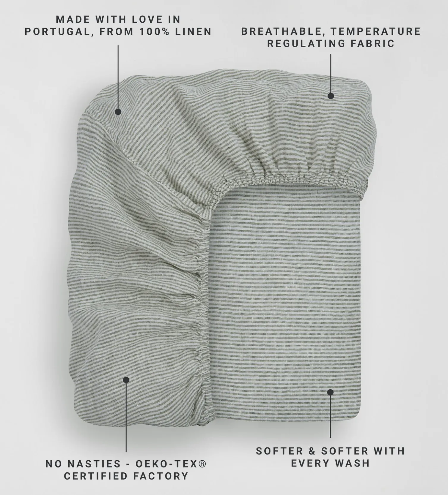 Secret Linen Store 100% Linen Fitted Sheet