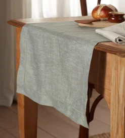 Secret Linen Store Olive Green Twill Cotton Linen Table Runner