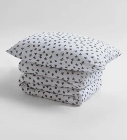Secret Linen Store Olive Little Leaf 100% Organic Cotton Duvet Cover Set