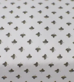 Secret Linen Store Olive Little Leaf 100% Organic Cotton Fitted Sheet