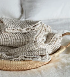 Secret Linen Store Stripe Waffle 100% Cotton Towels