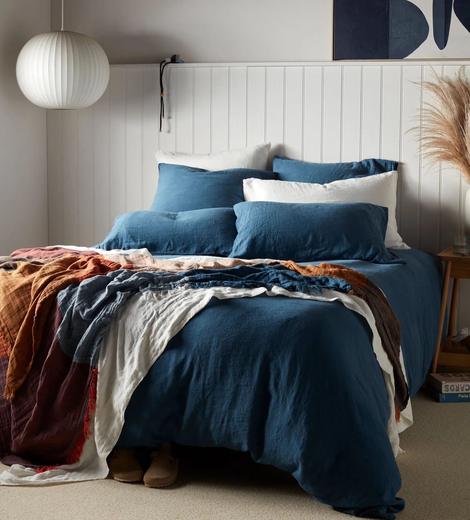 Secret Linen Store Peacock 100% Linen Duvet Cover