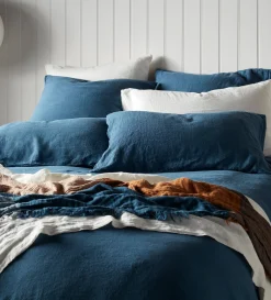 Secret Linen Store Peacock 100% Linen Pillowcase