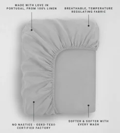 Secret Linen Store 100% Linen Fitted Sheet