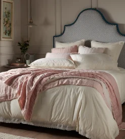 Secret Linen Store Pia Embroidered 100% Cotton Duvet Cover