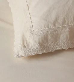 Secret Linen Store Pia Embroidered 100% Cotton Duvet Cover
