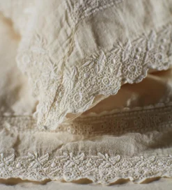 Secret Linen Store Pia Embroidered 100% Cotton Pillowcase
